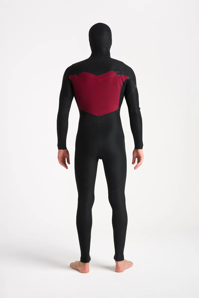 C-Skins Mens Session 5/4 Hooded 2024 Wetsuit Black x White-3